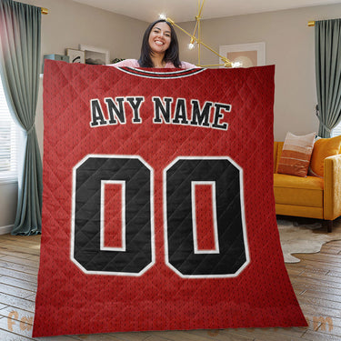 Custom Premium Quilt Blanket Chicago Jersey Basketball Personalized Quilt Gifts for Her & Him